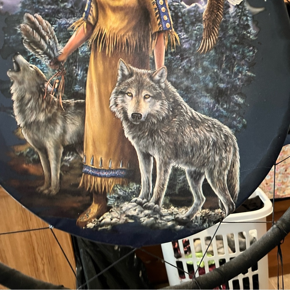 Hand Crafted Dreamcatcher with Native American Design - Black and Brown - Picture 4 of 9